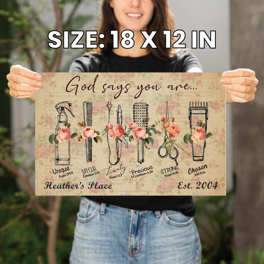 Personalized Hair Stylist Canvas - God Says You Are