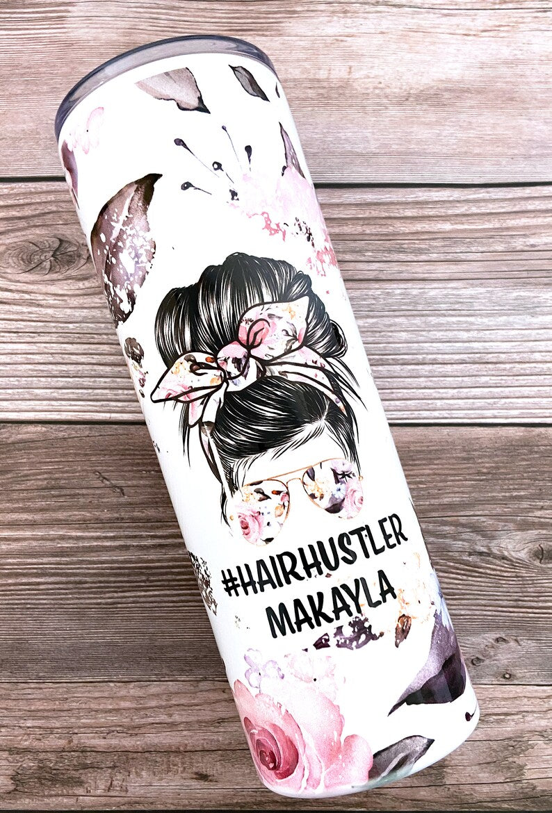Personalized HairHustler Tumbler for Hairstylists