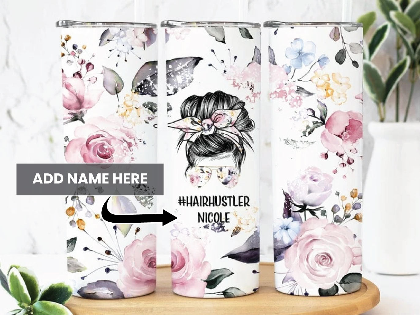 Personalized HairHustler Tumbler for Hairstylists