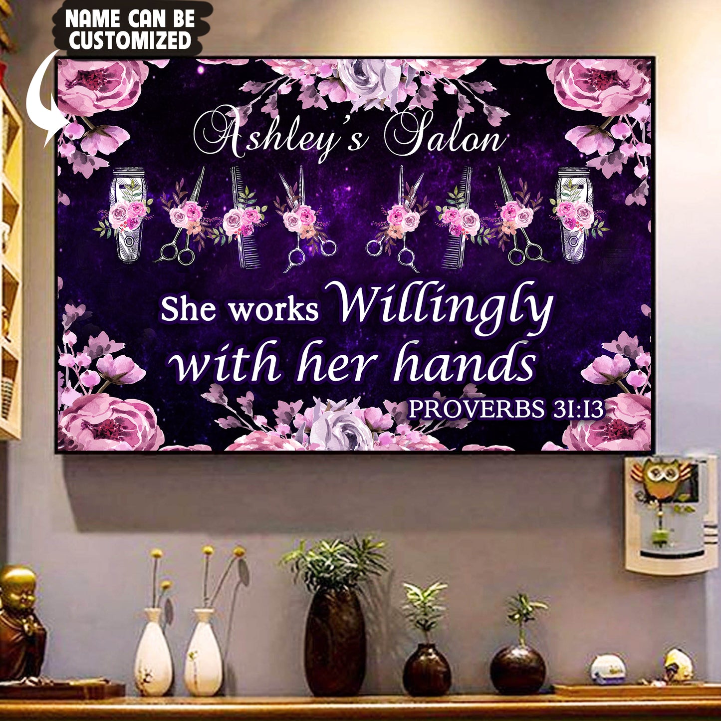 Custom Salon Name Canvas - Biblical Inspiration