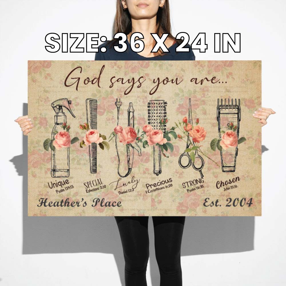 Personalized Hair Stylist Canvas - God Says You Are