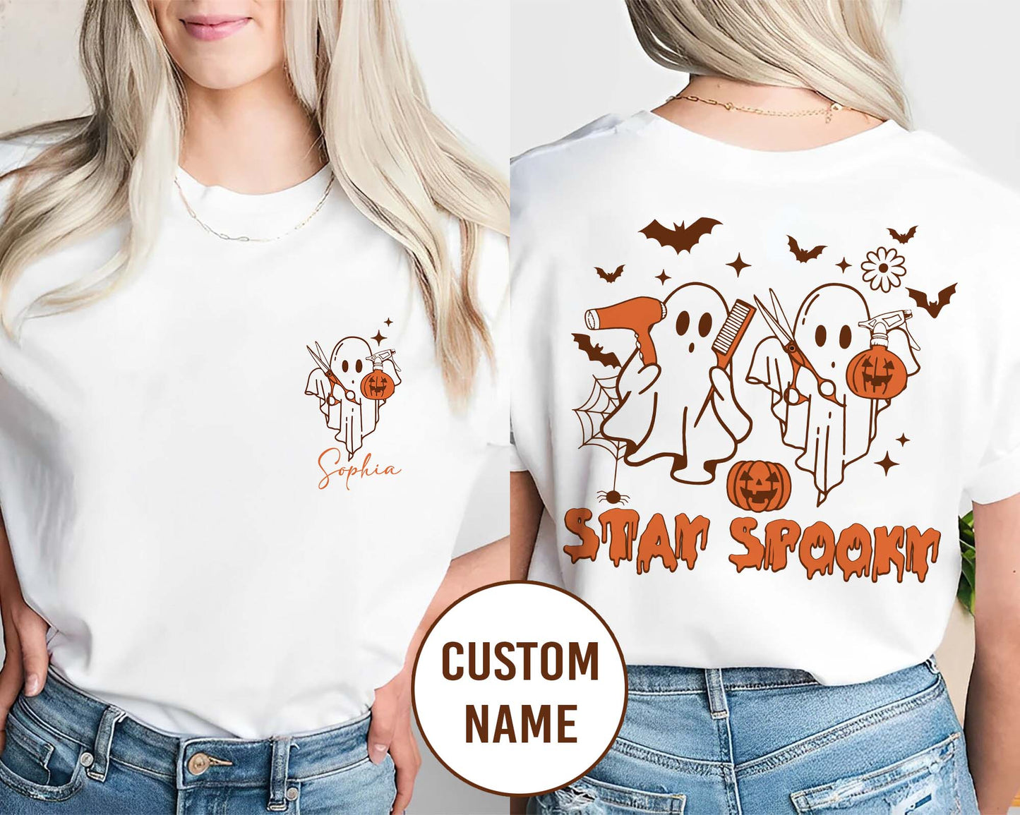 Stay Spooky: Personalized Halloween Shirt For Hairdresser