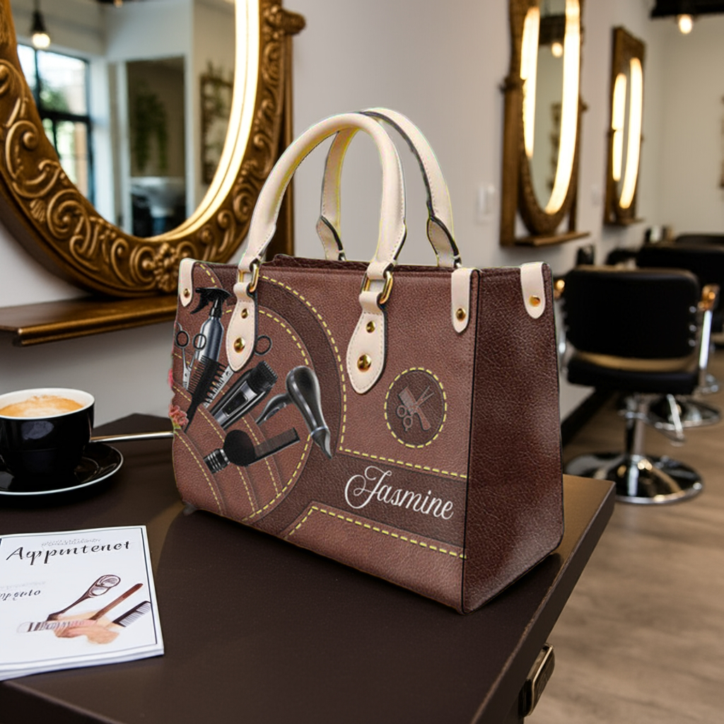 Salon Chic: Carry Your Craft with Our Personalized Leather Handbag