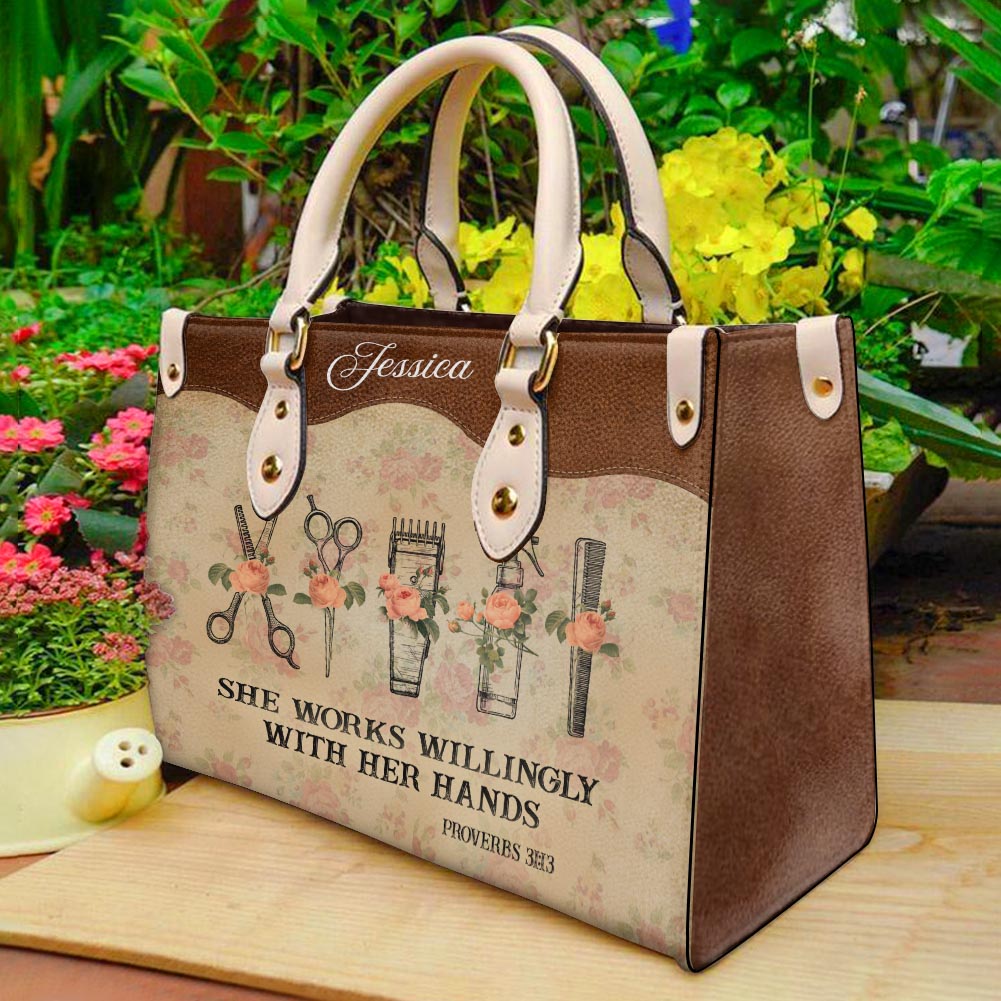 Inspirational Proverb Hair‑Artist Leather Handbag H40