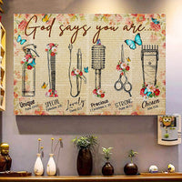 Hairdresser's Wall Art: God Say You Are Unique, Special, Lovely, Precious, Strong, Chosen