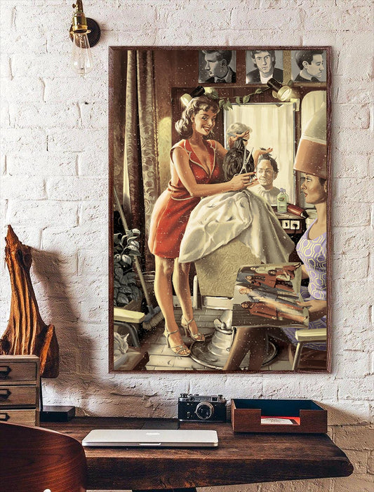 Classic Beauty Salon Vintage Canvas