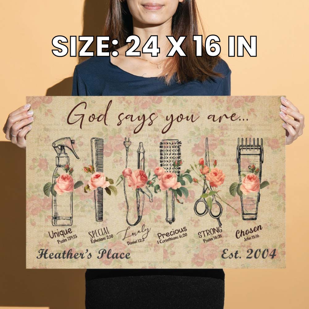 Personalized Hair Stylist Canvas - God Says You Are