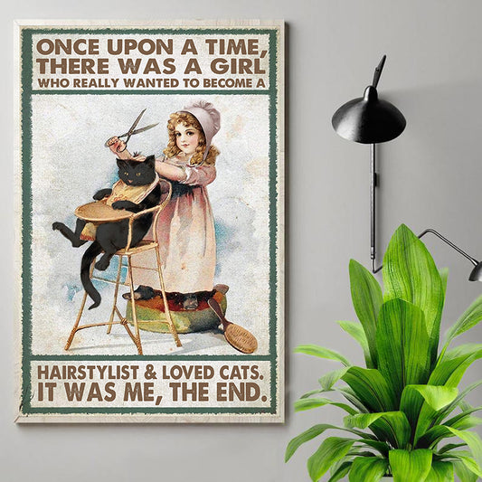 Funny Hairdresser Canvas - Cat Lover Salon Wall Art