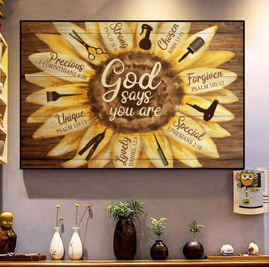God Says You Are - Inspirational Hairdresser Wall Art