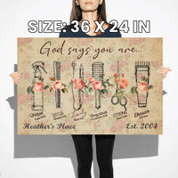 Personalized Hair Stylist Canvas - God Says You Are