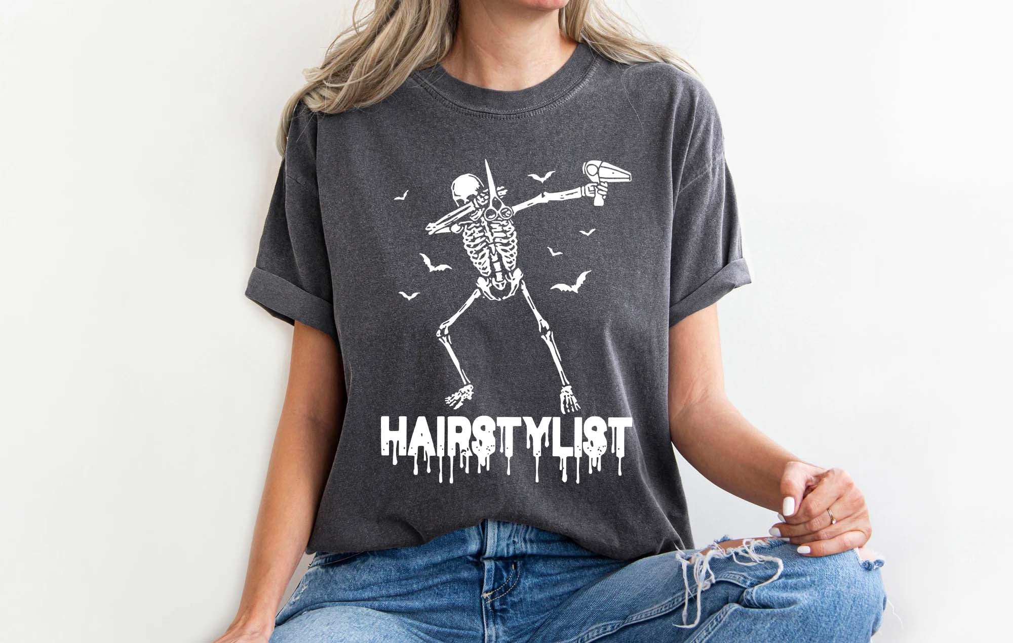 Dabbing Skeleton Hairstylist Sweatshirt - Spooky Vibes P506