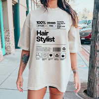 Stylist Nutrition Facts Shirt - 100% Styled, Drama Free P508