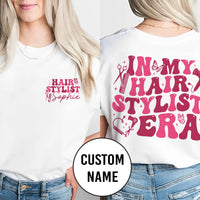Personalized Hairstylist Era Shirt - Retro Pink Vibes