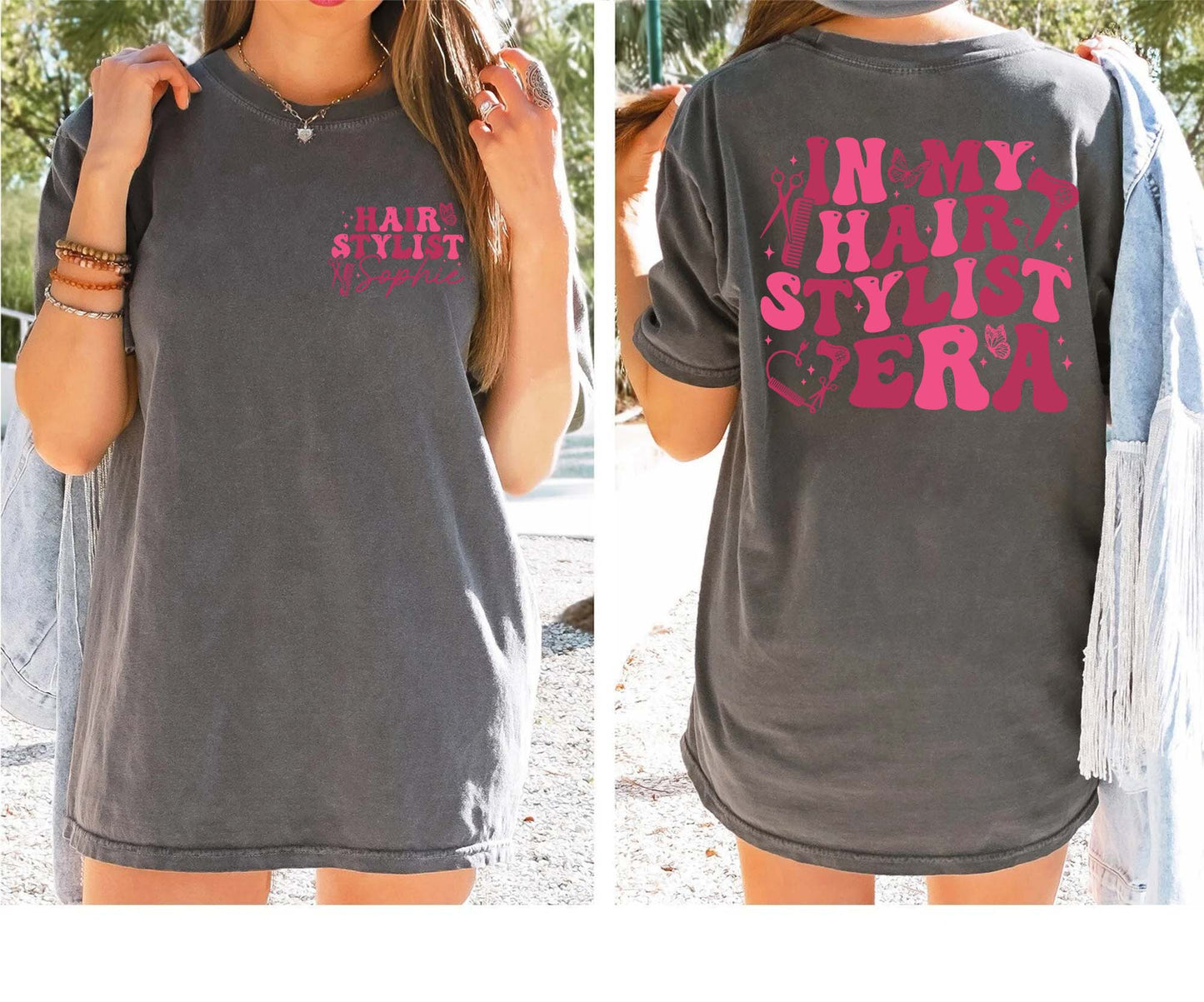 Personalized Hairstylist Era Shirt - Retro Pink Vibes