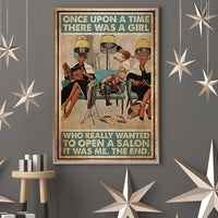 Retro Hair Salon Canvas - Once Upon a Time Quote