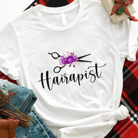 Cute Hairapist Shirt with Flowers P604