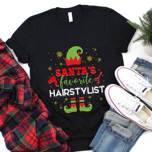 Fun Xmas Shirt for Hairstylists - Santa Theme P607