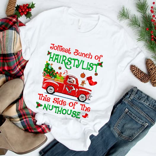 Funny Xmas Shirt - Jolliest Hairstylist