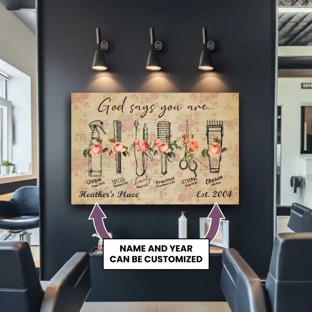 Personalized Hair Stylist Canvas - God Says You Are