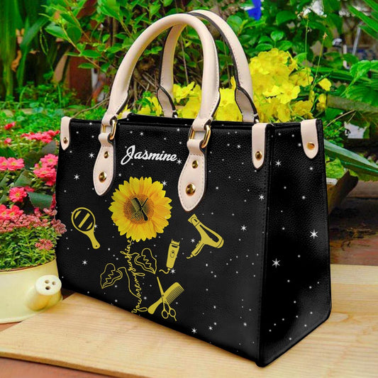 Carry Sunshine Beyond the Stars Personalized Leather Handbag H1