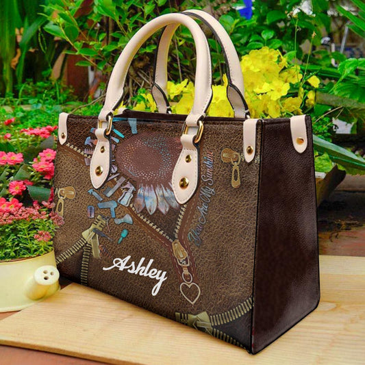 You Are My Sunshine Personalized Leather Handbag H20