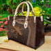 Personalized Leather Handbag with Badge of Honor H26