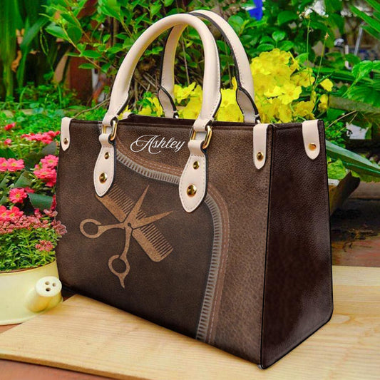 Personalized Leather Handbag with Badge of Honor H26