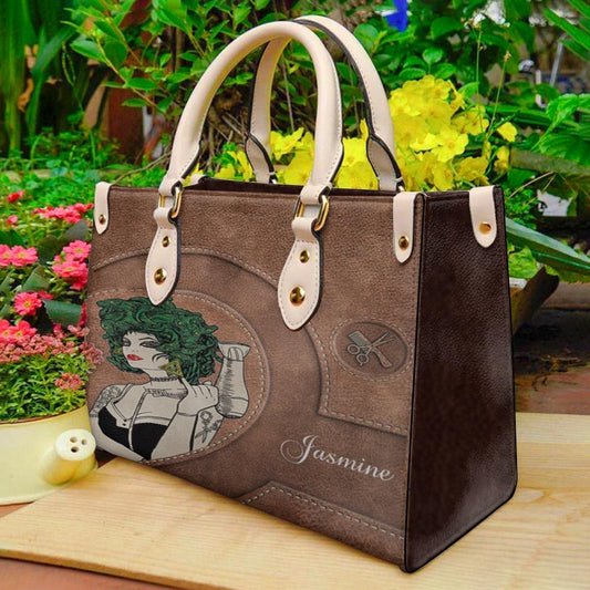 Peaceful Hands, Loving Heart, Perfect Hair Leather Handbag H29