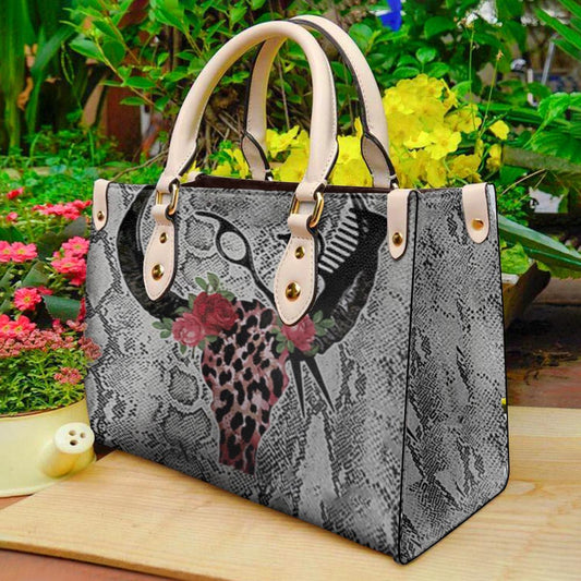 Chic Snakeskin Leather Handbag for Hairdressers H35