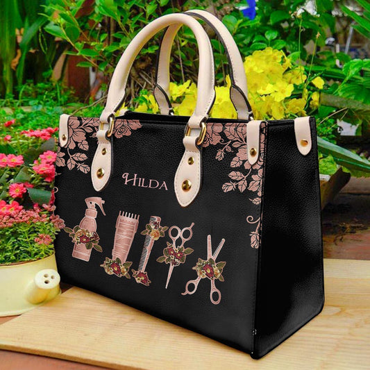 Elegant Floral Touch Personalized Leather Handbag H4